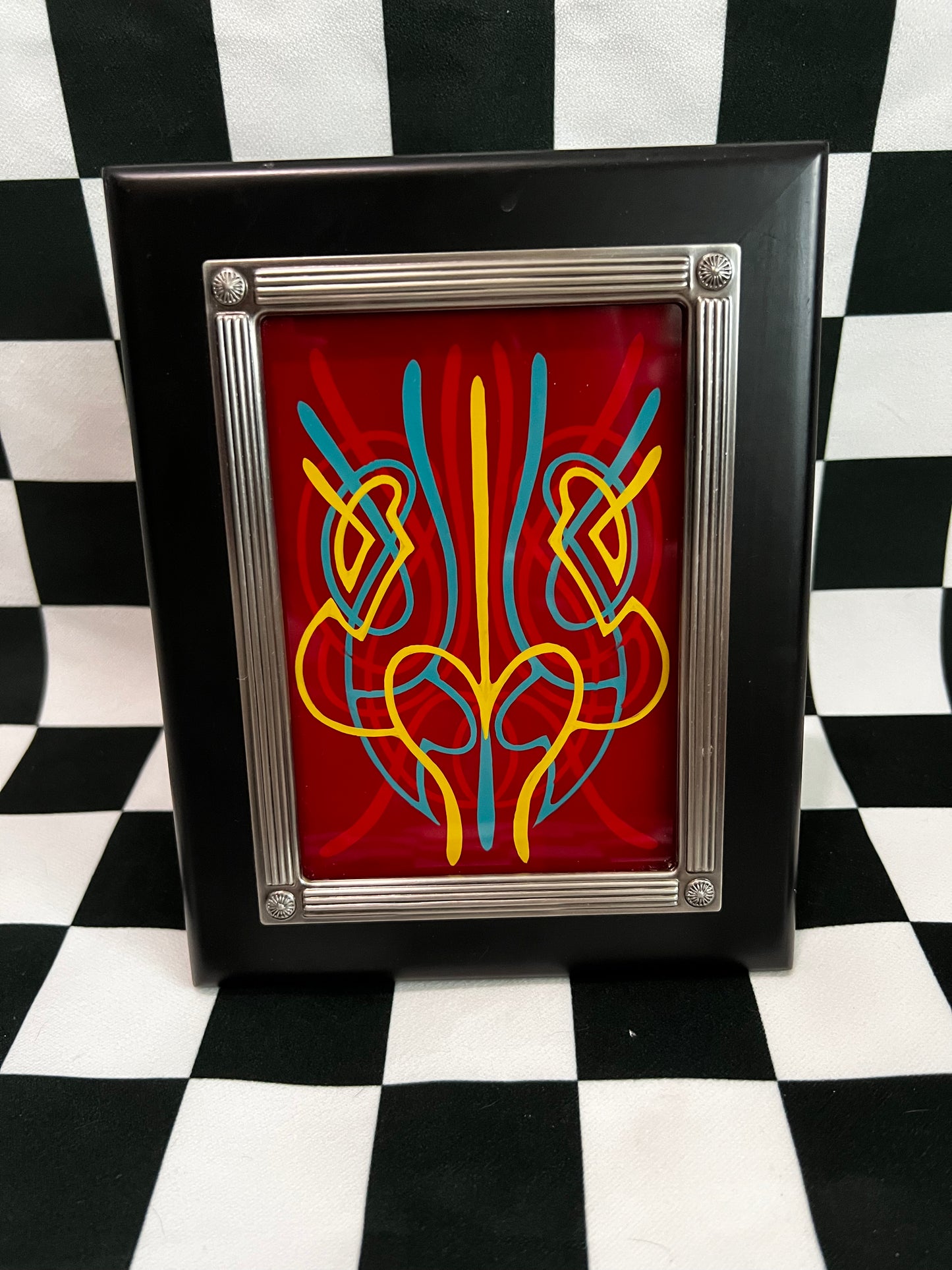 Framed Pinstriping - 3.5x5 - Enamel On Glass