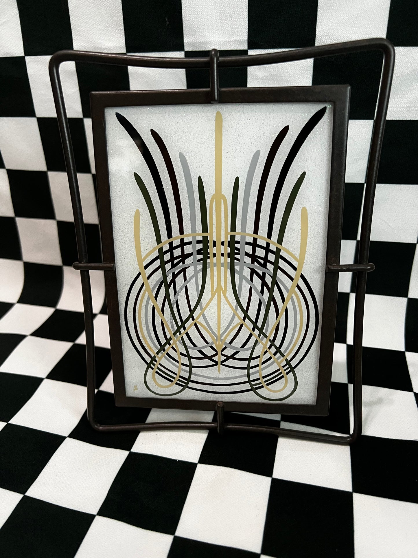 Framed Pinstriping - 5x7 - Enamel On Glass