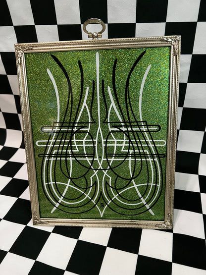 Framed Pinstriping - 7x9 - Enamel On Glass