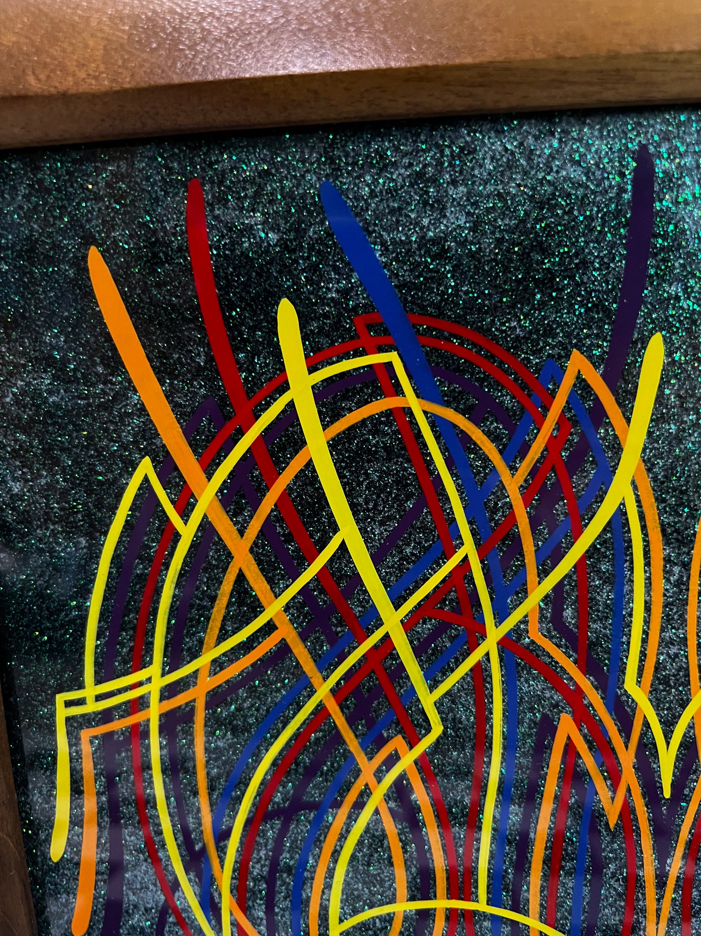 Framed Pinstriping - 9.5x7.5 - Enamel On Glass