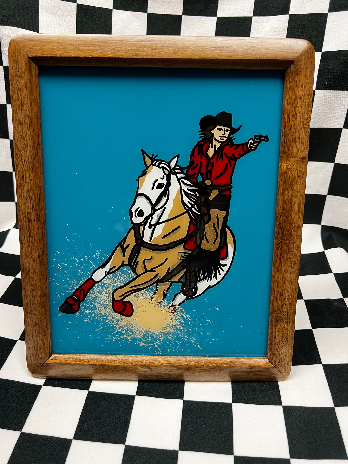 Saddle Up - 7.5x9.1 - Enamel On Glass