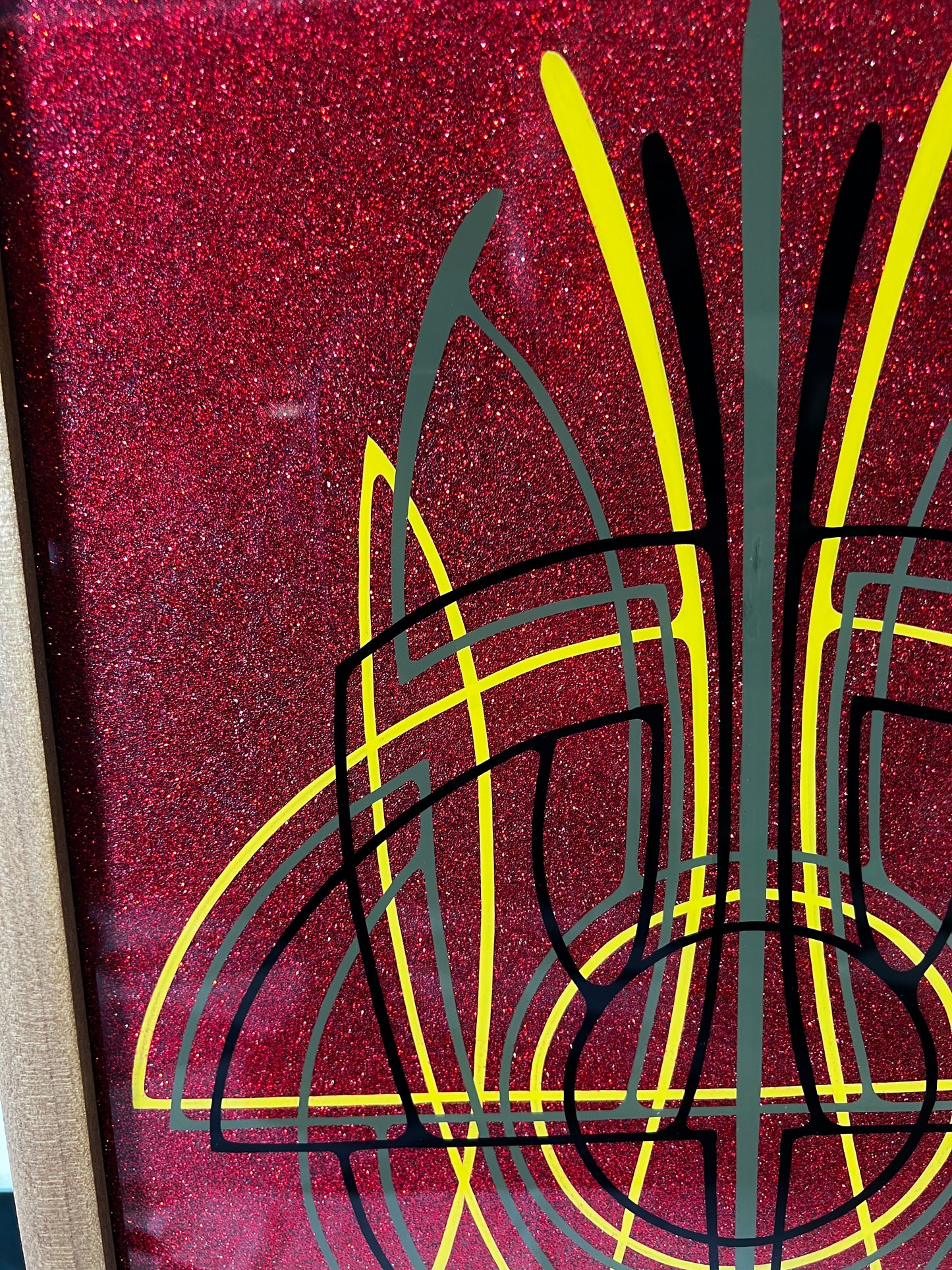 Framed Pinstriping - 11.5x17.5  - Enamel On Glass