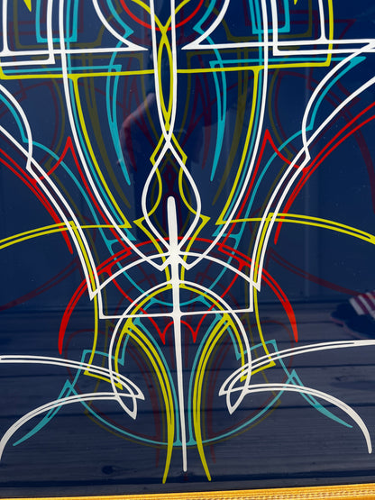 Framed Pinstriping - 18x32 - Enamel On Glass