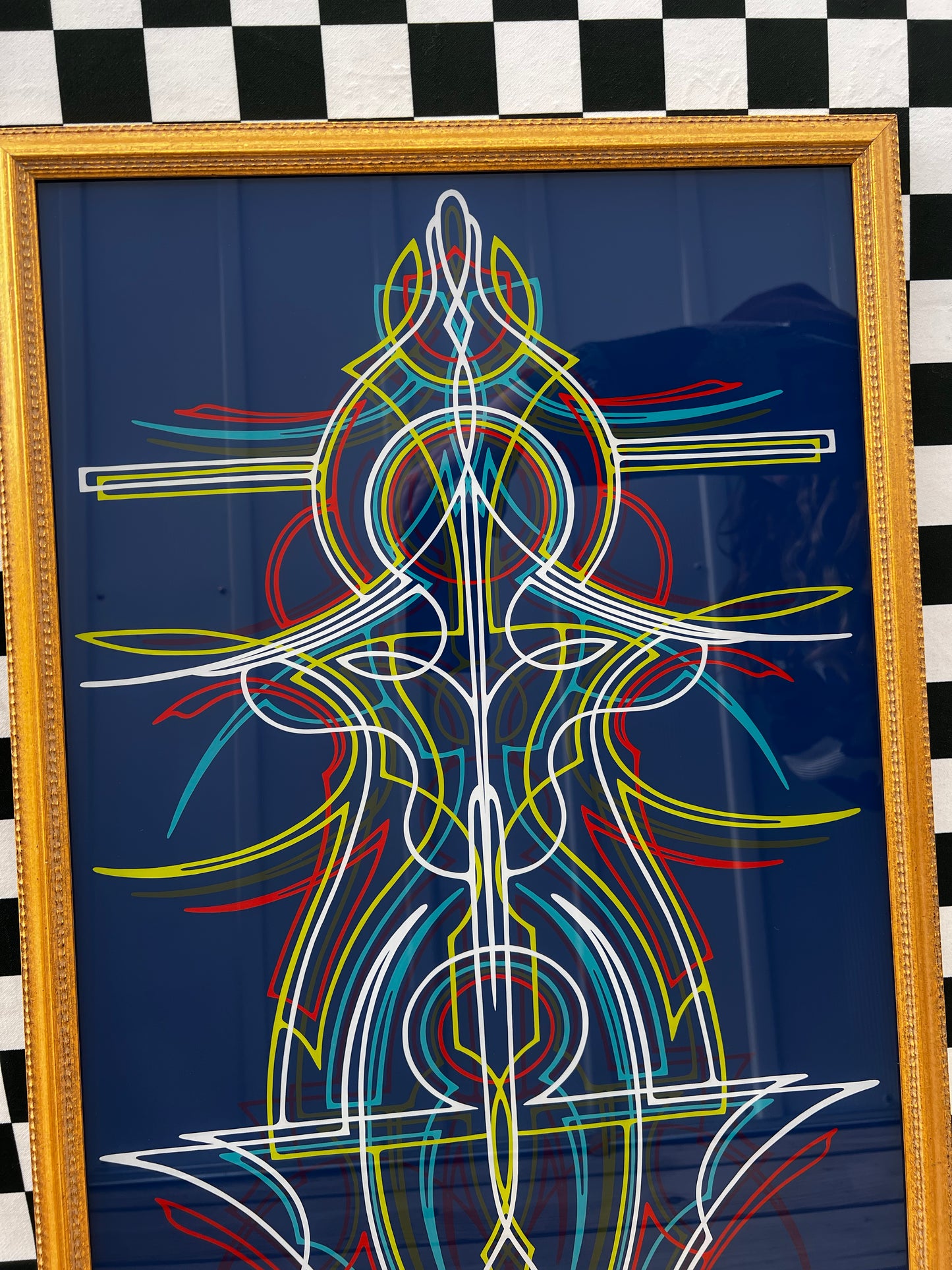 Framed Pinstriping - 18x32 - Enamel On Glass