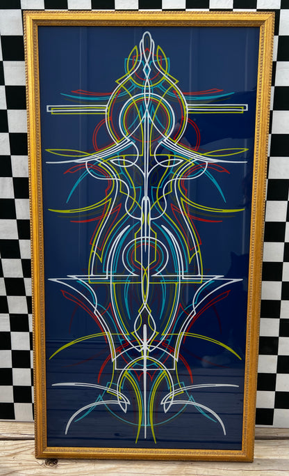 Framed Pinstriping - 18x32 - Enamel On Glass